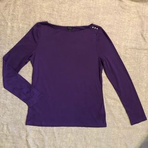 NWOT Talbots Purple Boatneck Long Sleeve Top